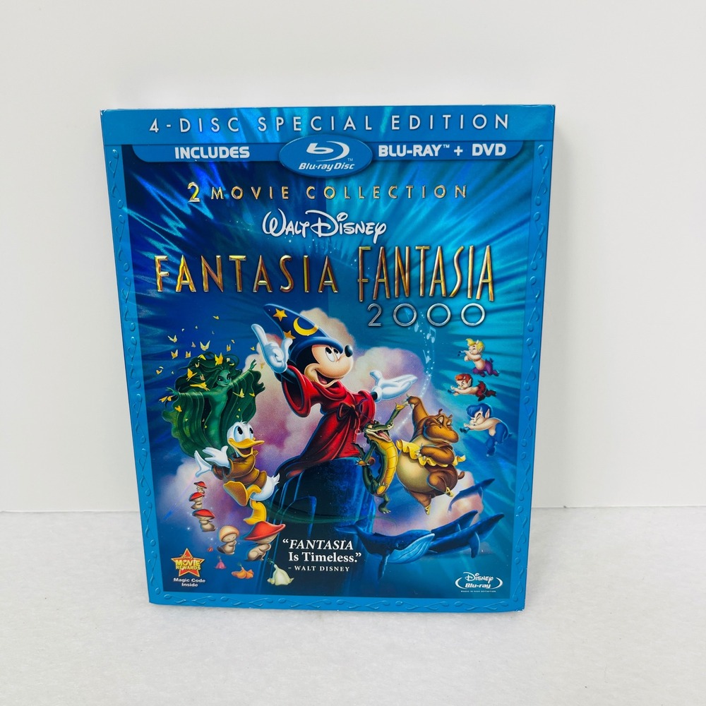 Disney Fantasia Fantasia 2000 2-Movie Collection Blu-ray DVD 4-Disc Special Ed - Picture 5 of 9
